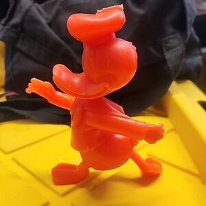 Vintage 1971 Red Donald Duck Hard Plastic Louis Marx Co. Walt Disney Mold